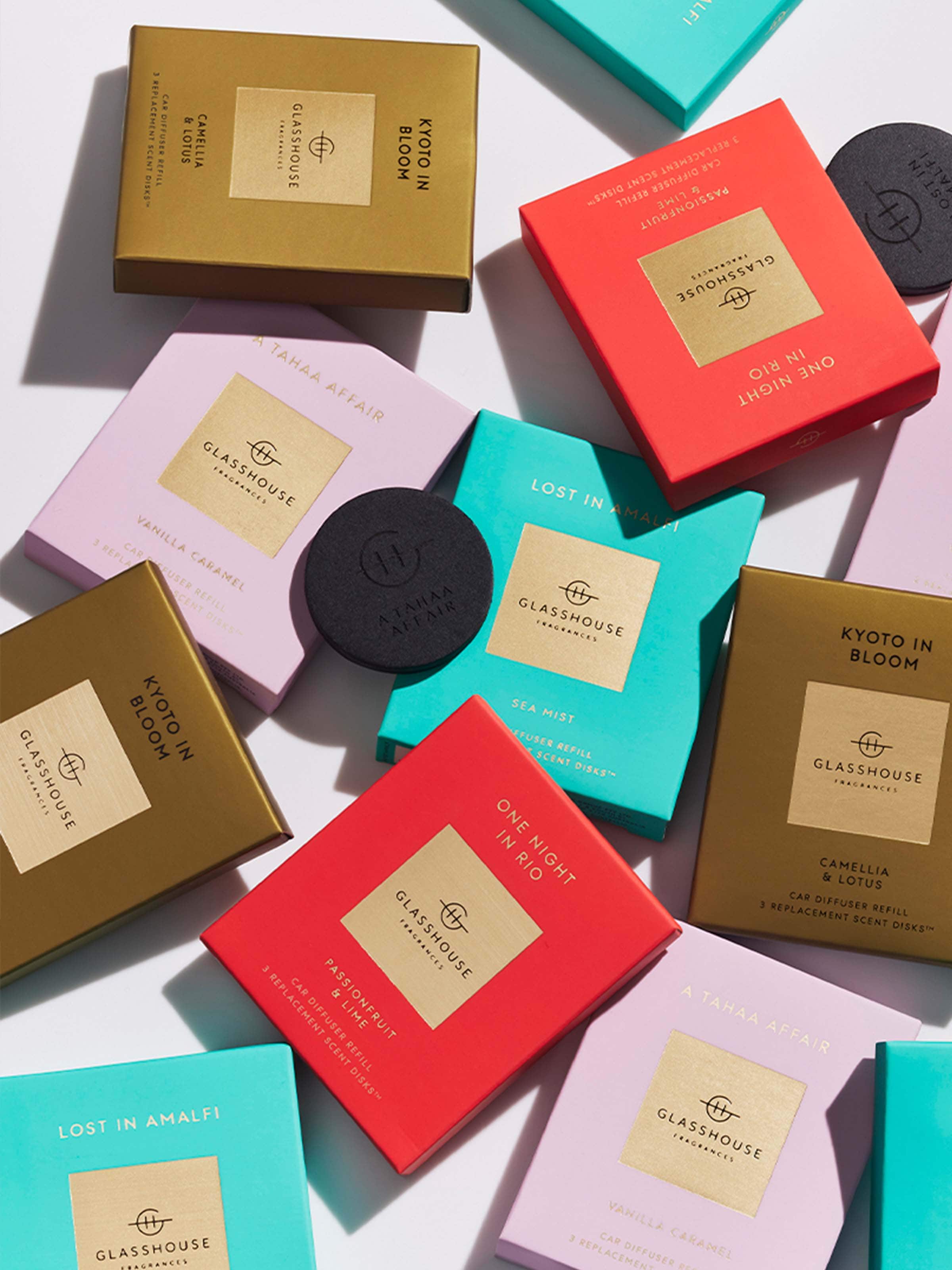 Glasshouse Fragrances Car Diffuser Refill 3 Pack